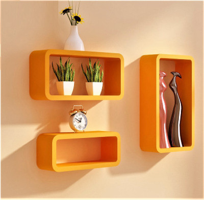 

Ganeshaas Set of 3 All Rectangular Orange Floating Racks MDF Wall Shelf(Number of Shelves - 3, Orange)