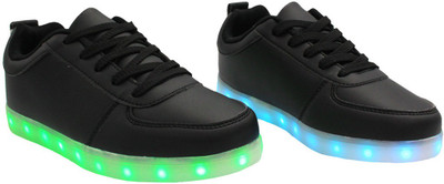 

CHEETEE LED BLACK 7 LIGHT COMBINATION Canvas Shoes For Men(Black