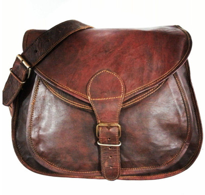 

Anshika International Girls Casual Brown Genuine Leather Sling Bag
