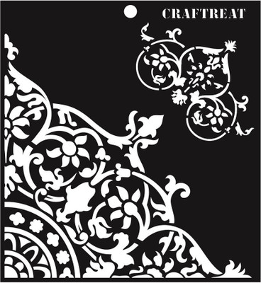 

CrafTreat Flourish New Stencil(Pack of 1, Corner)