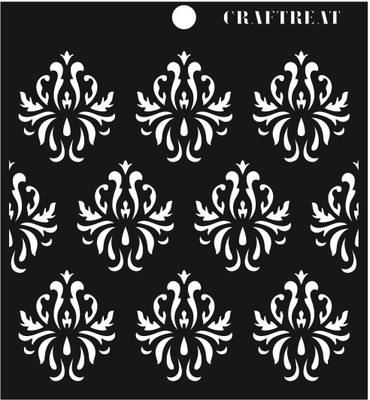 

CrafTreat Background New Stencil(Pack of 1, Damask)