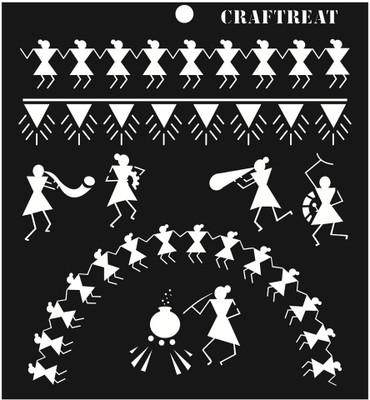 

CrafTreat Warli New Stencil(Pack of 1, Indian)