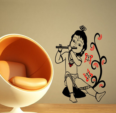 

RNG  krishna creativity wall stickers in gud quality Sticker(Pack of 1, Black;red