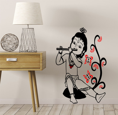 

RNG  krishna creativity wall stickers in gud quality Sticker(Pack of 1, Black;red