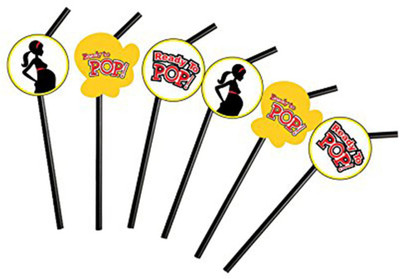 PARTY PROPZ Straight Drinking Straw(Black, Pack of 20)