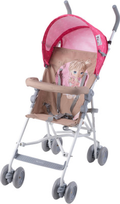 Toyhouse Stroller Light, Beige and Rode Princess Stroller(No Recline position, Pink)