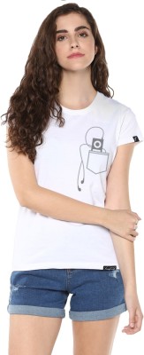 Young trendz Abstract Women Round Neck White T-Shirt