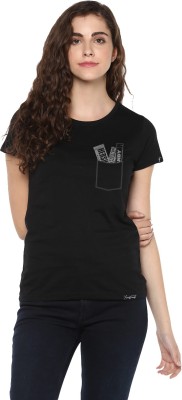 Young trendz Graphic Print Women Round Neck Black T-Shirt