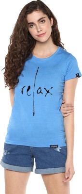 Young trendz Graphic Print Women Round Neck Light Blue T-Shirt