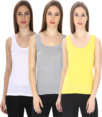 FRISKERS Casual Sleeveless Solid Women Multicolor Top FRISKERS Casual Sleeveless Solid Women Multicolor Top