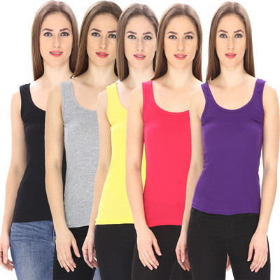 FRISKERS Casual Sleeveless Solid Women Multicolor Top