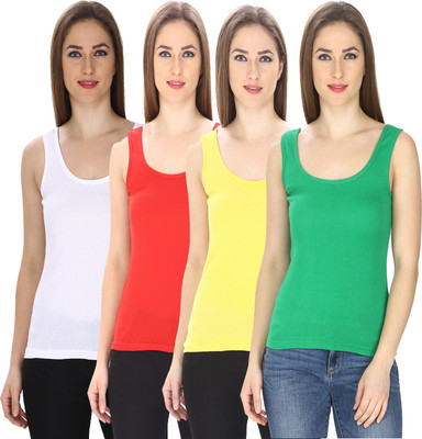 FRISKERS Casual Sleeveless Solid Women Multicolor Top