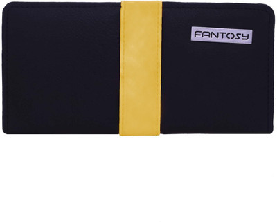 

Fantosy Women Casual Black Artificial Leather Wallet(1 Card Slot), Black and maroon