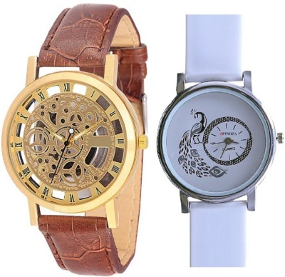 KNACK N01K045 golden transpatent dial profesional watch with White peacock women and men Watch  - For Boys & Girls   Watches  (KNACK)