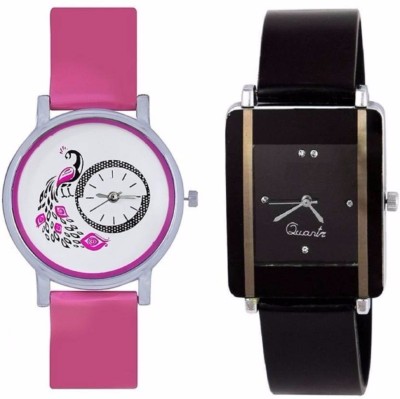 ReniSales NEW BRANDED ROUND SQURE DIAL FESTIVE SESSION BLACK PINK COMBO DEAL FOR YOUR FESTIVAL FASHION Watch  - For Women   Watches  (ReniSales)