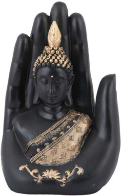 

zelator Lord Gautam Buddha Decorative Showpiece - 17 cm(Polyresin, Black, Gold)