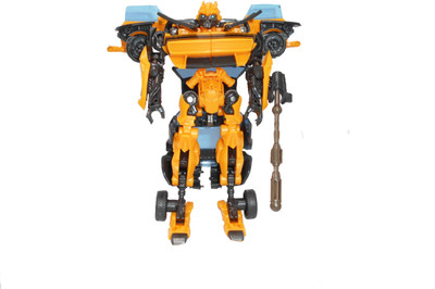 

Emob Yellow Transformation Robot Can Get convert Into Car Action Figures Toys with Weapons Accessories(Yellow)