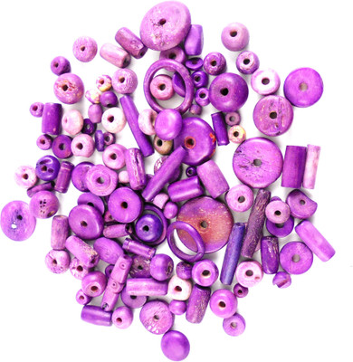 

estore blueish purple color 100 gm natural bone beads mixing for jewellery, art & craft making, diy kit