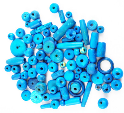 

estore turquoise color 100 gm natural bone beads mixing for jewellery, art & craft making, diy kit