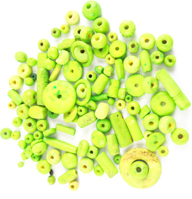 

estore lt. Green 100 gm natural bone beads mixing for jewellery, art & craft making, diy kit