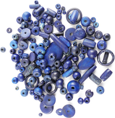 

estore dark blue color 100 gm natural bone beads mixing for jewellery, art & craft making, diy kit