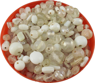estore white handmade glass beads mixing 100 gm, 5 to 15 mm,approx 110 beads for art & craft , jewellery making DIY kit available at flipkart for Rs.149