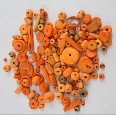 

estore orange color 100 gm natural bone beads mixing for jewellery, art & craft making, diy kit