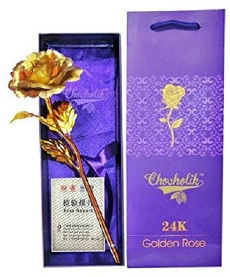 

decor Gold Rose Artificial Flower(20 inch, Pack of 1)