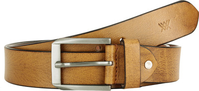 

Aditi Wasan Men Casual Yellow Genuine Leather Belt, Beige