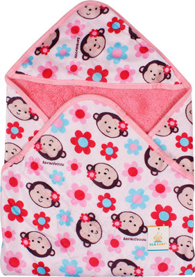 

Ole Baby Printed  Hooded Baby Blanket(Polyester, Fuscia
