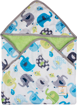 

Ole Baby Printed  Hooded Baby Blanket(Polyester, Green
