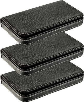 

billioBAG |Premium Quality| Handcrafted |Combo of 3| Black_Soft Leather Executive, Business Name Card, ATM Card, DL Holder Cum Mini Wallet 15 Card Holder(Set of 3, Black)