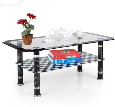 RoyalOak Mavis Glass Coffee Table(Finish Color - Black)