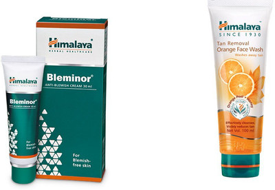 

Himalaya Bleminor Anti Blemish Cream, Tan Removal Orange Face Wash(Set of 2)