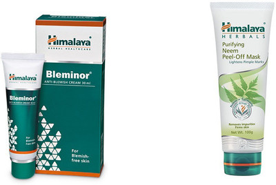 

Himalaya Bleminor Anti Blemish Cream, Purifying Neem Peel Off Mask(Set of 2)