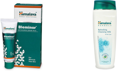 

Himalaya Bleminor Anti Blemish Cream, Refreshing Cleansing Milk(Set of 2)