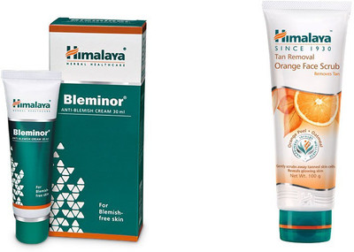 

Himalaya Bleminor Anti Blemish Cream, Tan Removal Orange Face Scrub(Set of 2)