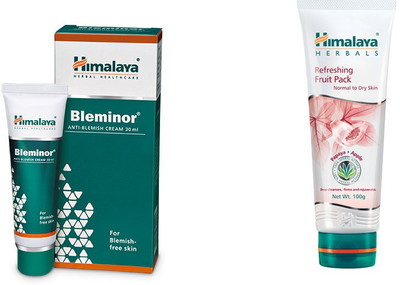 

Himalaya Refreshing Fruit Pack, Bleminor Anti Blemish Cream(Set of 2)