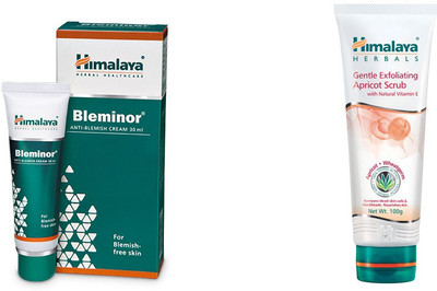 

Himalaya Bleminor Anti Blemish Cream, Gentle Exfoliating Apricot Scrub(Set of 2)