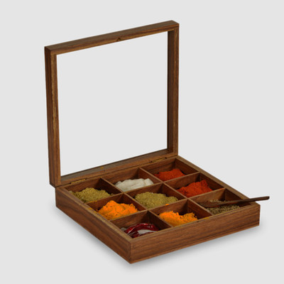 ExclusiveLane Sheesham Wood 1 Piece Spice Set(Wooden, Glass)