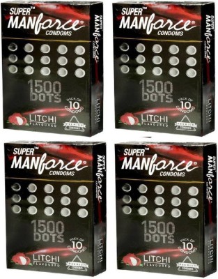 

Manforce Litchi Flavoured - 1500 Dots Combo 4 Condom(Set of 4, 40S)