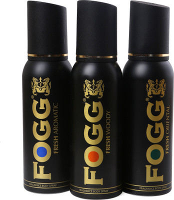 

Fogg FRESH AROMATIC , FRESH WOODY , FRESH ORIENTAL Body Spray - For Men(360 ml, Pack of 3)