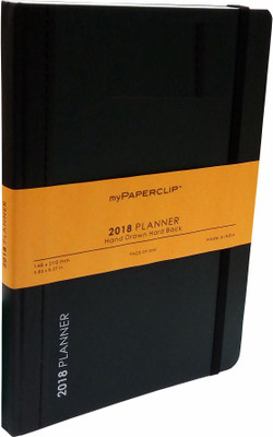 

mypaperclip A5 Planner/Organizer(192 Pages 2018 Hand Drawn Hard Back Planner, Black)