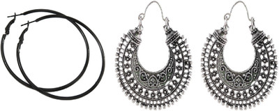 FashMade Pack Of 2 Alloy Chandbali Earring, Hoop Earring