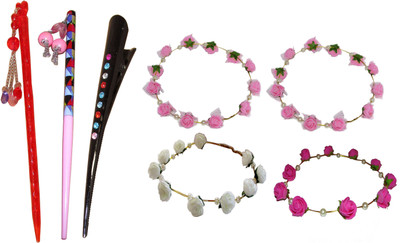 

HIMANI combo of juda sticks with Floral Tiara Hair Accessory Set(Multicolor)