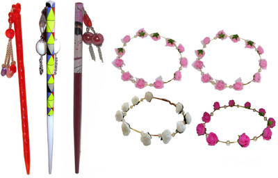 

HIMANI combo of juda sticks with Floral Tiara Hair Accessory Set(Multicolor)