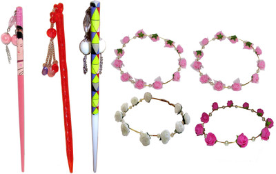 

HIMANI combo of juda sticks with Floral Tiara Hair Accessory Set(Multicolor)