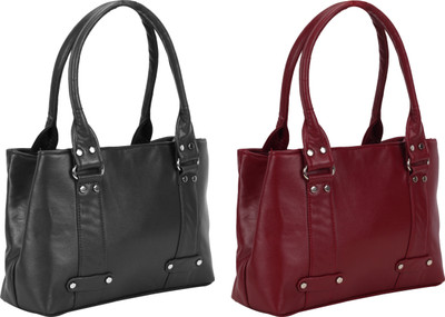

Lady bar Shoulder Bag(Black, Maroon)