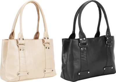 

Lady bar Shoulder Bag(Beige, Black)