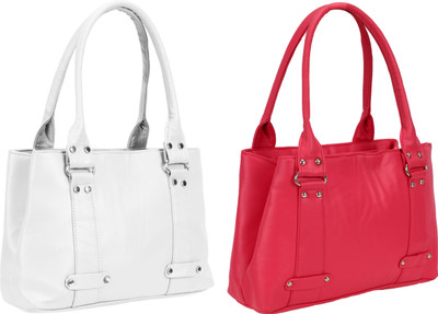 

Lady bar Shoulder Bag(White, Pink), Pink;white